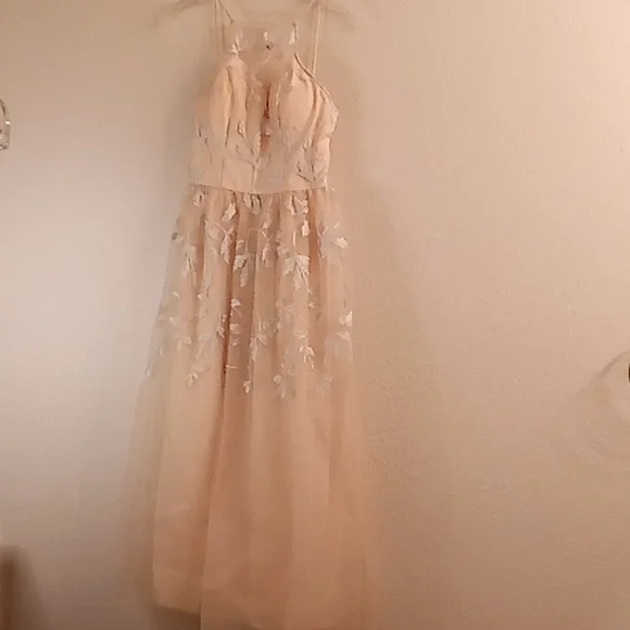 white christmas dresses Chi Chi Petite One Shoulder Satin Finish Maxi Dress In Champagne